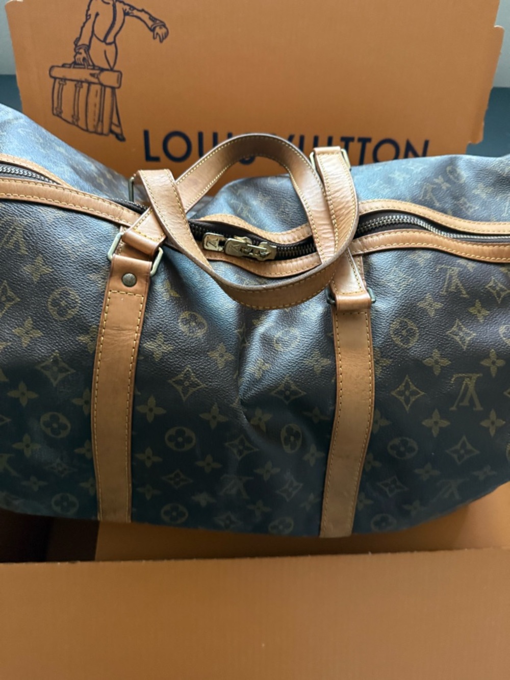 Louis Vuitton Monogram Canvas Duffel Bag in Brown and Tan